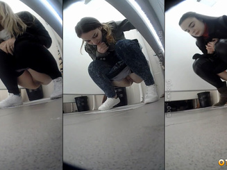 Студентки ссут в универе - сортирное подглядывание