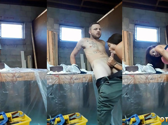 Дочь хозяина трахается с рабочим в недостроенном доме - Скрытая камера