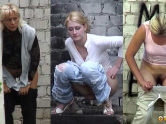 Уличный писс девушек